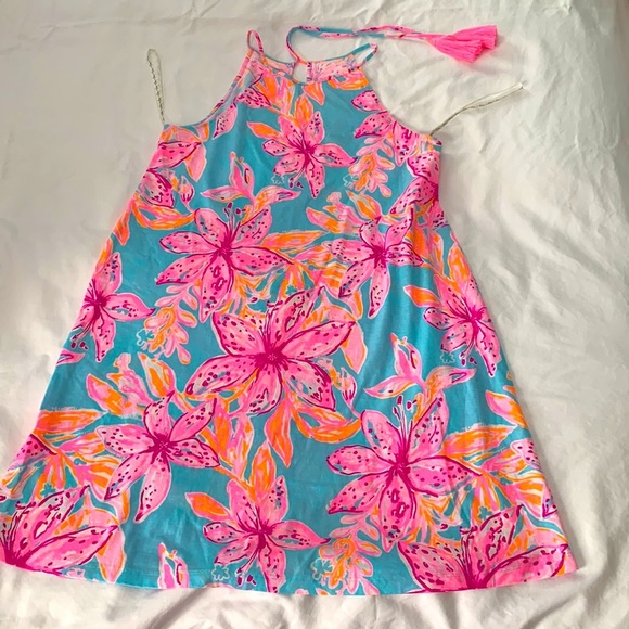 Lilly Pulitzer Margot Dress SZ Small Surf Blue Bonita Blooms - Picture 7 of 16